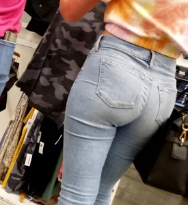 Beautiful Ass in Light Blue Jeans