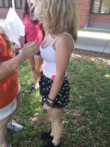 Hot Candid Blonde in a Skirt