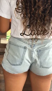 White jean shorts booty (OC)