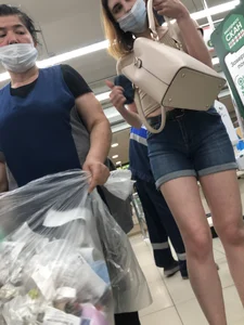 Gorgeous Girl in Denim Shorts With Perfectly Hot Legs And Butt Supermarket Creepshots Collection