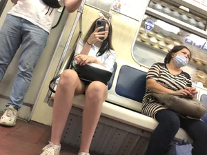 Subway Candid Girl With a Hot Booty in Mini-Shorts And Long Legs Creepshots Gallery