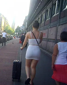 White skirt ass