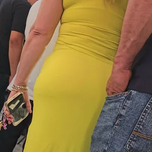 Salvi MILF in yellow long sun dress
