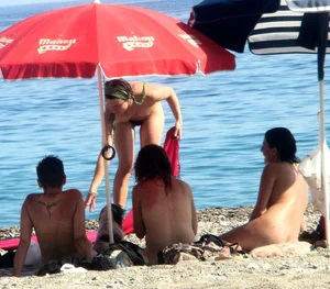 Nude beach and topless girls