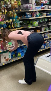Beautiful Fit Caucasian in tight jeans (BUBBLE BUTT)