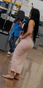 Big Booty Latina In Tight Pink Dress