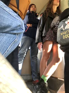 Beautiful Candid Girl With Tattooed (And Slightly Hairy) Legs in Boots and a Dress Public Bus Creepshots Gallery