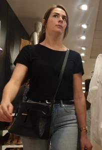 Milf with a very sexy ass in tight blue jeans, a great collection of creepshots
