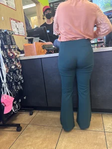Wedged up work pants blonde milf