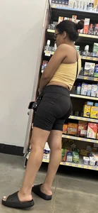 Petite cute milf in black shorts+vpl‼️