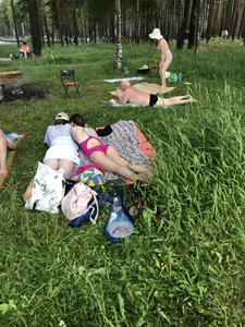 Girls in Swimsuits at a Nature Park Photo Gallery
