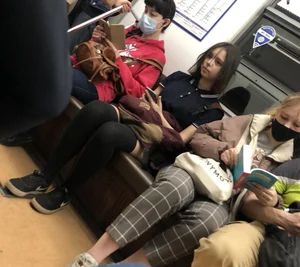 A Very Cute Girl in Knee Socks And a Short Dress Subway Creepshots