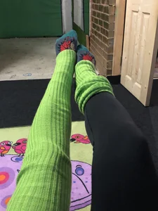 Skinny Legs in Tights, Gaiters and Socks Selfie