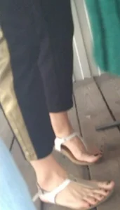 Closeups of candid girls' legs in various shoes