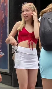 stunning blonde teen miniskirt creepshot