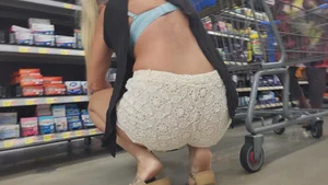 Somebody’s Wife Showing Off In Open Stitch White Shorts