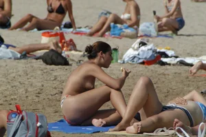 Sexy mature girls on Vilanova topless beach