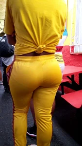Ebony showing VPL in outfit