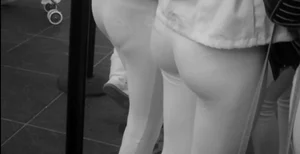 Sexy tight ass in see thru tights with exposure