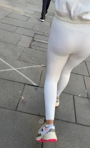 Insane frontal VTL, White G-string see through cream leggings
