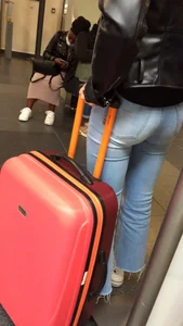 Teen at train station