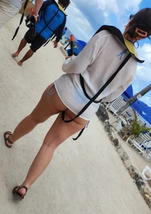 Cute butt blue bikini
