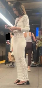 Bubble booty in tight white dress (OC)