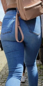 Blonde Ass in Tight jeans