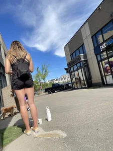Plump teen VPL biker shorts