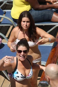Mostly mature bikini babes on a Carnival cruise