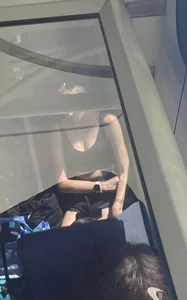 Train shooting, cheeks out (OC)