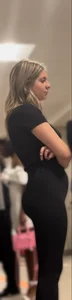 Cute petite blond wearing hot yoga pants