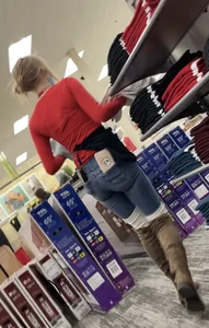 Target worker with a fat ass