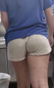 Hot Ass in Shorts and Thin Legs Closeup Candid Photos