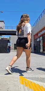 Brunette with thick legs in tight shorts, VPL [oc]