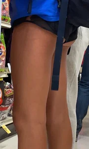 PETITE College Girl - Ass Cheeks, Slim Shorts, Tan Legs - INCREDIBLE