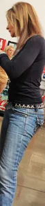 Milf in jeans shopping with big tits