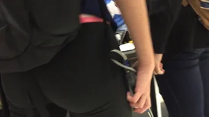 High School teen ass in leggings