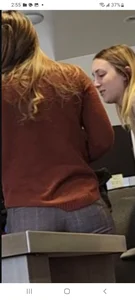 Gorgeous slim blonde in white jeans