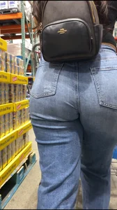 Caked up milf in jeans