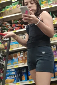 Sexyass eating sport shorts at store! Pt. 1