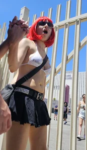 Goth cheeks at music festival    [MEGAPOST]