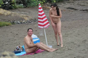 Nude beach and topless girls