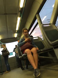 Nice Girl With Hot Legs On a Bus Stop Creepshots Gallery