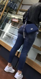 Hot candid ass in tights jeans creep