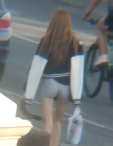 Teen grey lycra shorts