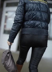 Hot ass in tight leather pants, creepshots at the supermarket and on the street