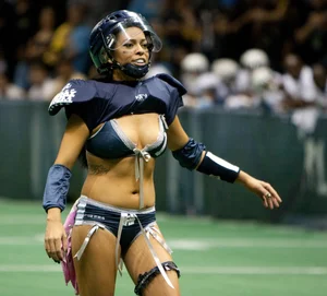 Sexy female football players with hot bodies