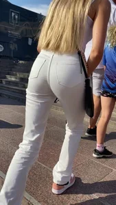 Mix of nice asses out in tight jeans