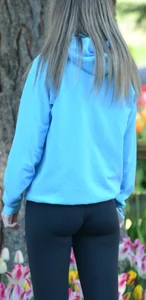Tall skinny blonde teen in tight leggings with a tight ass